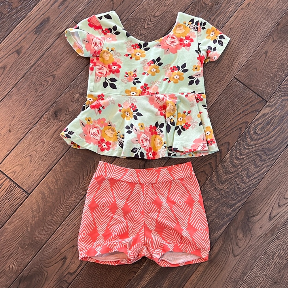 Handmade peplum and shorts set